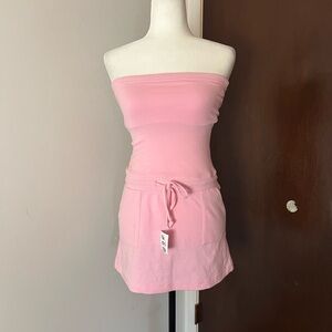 Y2k Baby Pink Strapless Mini Dress